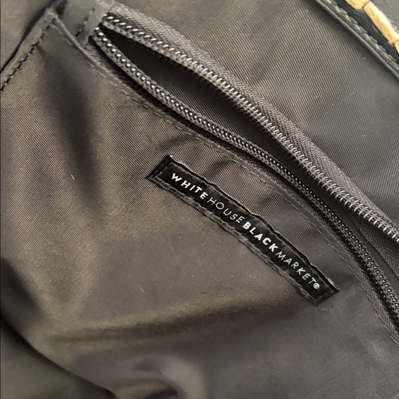 White House Black Market Lemon Pattern Tote with Brown Handles - Picture 3 of 4